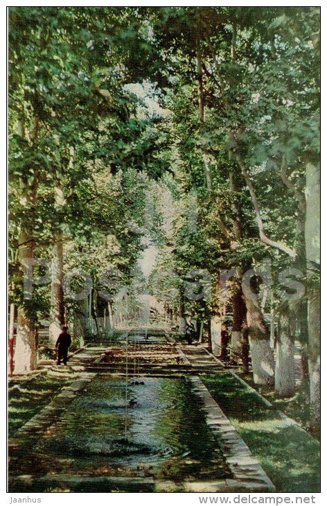 plane trees alley in Lenin park - Kirovabad - Ganja - 1974 - Azerbaijan USSR - unused - JH Postcards
