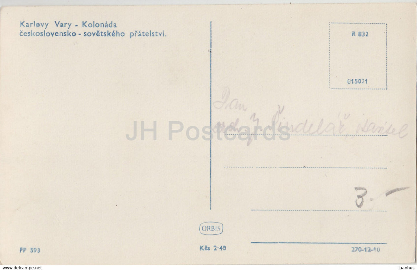 Karlovy Vary - Karlsbad - kolonada - Colonnade - 593 - old postcard - Czechoslovakia - Czech Republic - unused