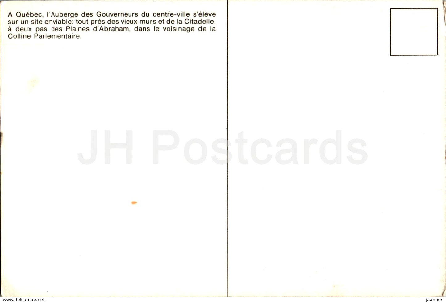 Québec - Auberge - Des Gouverneurs Place Hauteville - Canada - inutilisé 