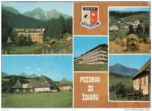 Zdiar - town views - convalescent home ROH Tatra - Siroke sedlo - Zdiarska Vidla - Czechoslovakia - Slovakia - used 1971 - JH Postcards