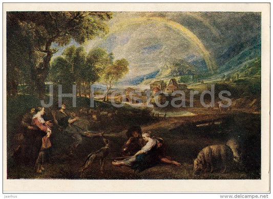 painting by Peter Paul Rubens - Landscape with Rainbow - Flemish art - 1950 - Russia USSR - unused - JH Postcards