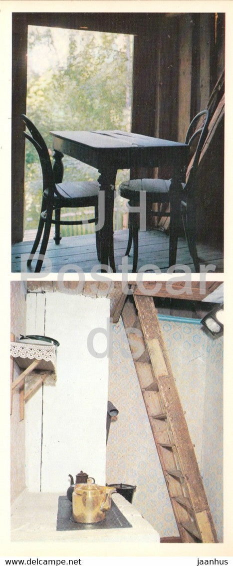 Razliv - Lenin Museum - the attic of the barn where Lenin was hiding - ladder - 1977 - Russia USSR - unused - JH Postcards