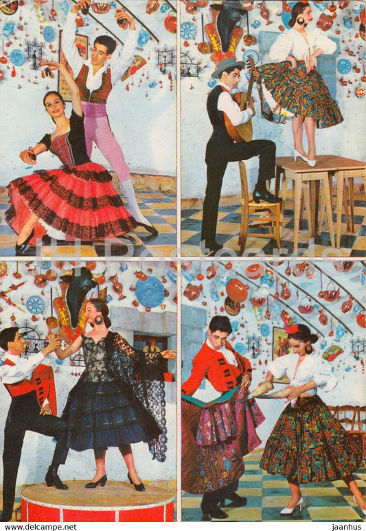 Recuerdo de Espana - Spanish greetings - Spanish Folk Costumes - Spain - used - JH Postcards