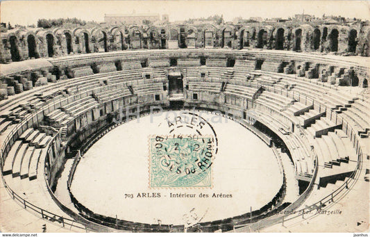 Arles - Interieur des Arenes - 703 - old postcard - France - used - JH Postcards