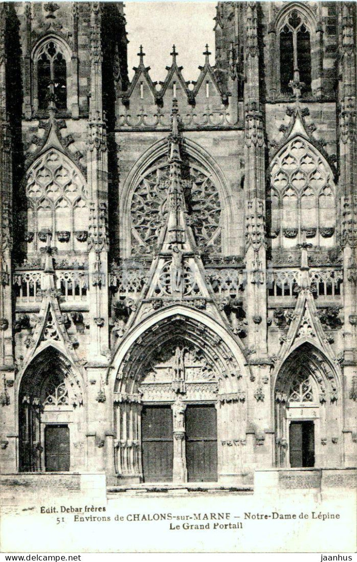 L'Epine - Environs de Chalons sur Marne - Notre Dame de Lepine - cathedral - 51 - old postcard - France - unused - JH Postcards