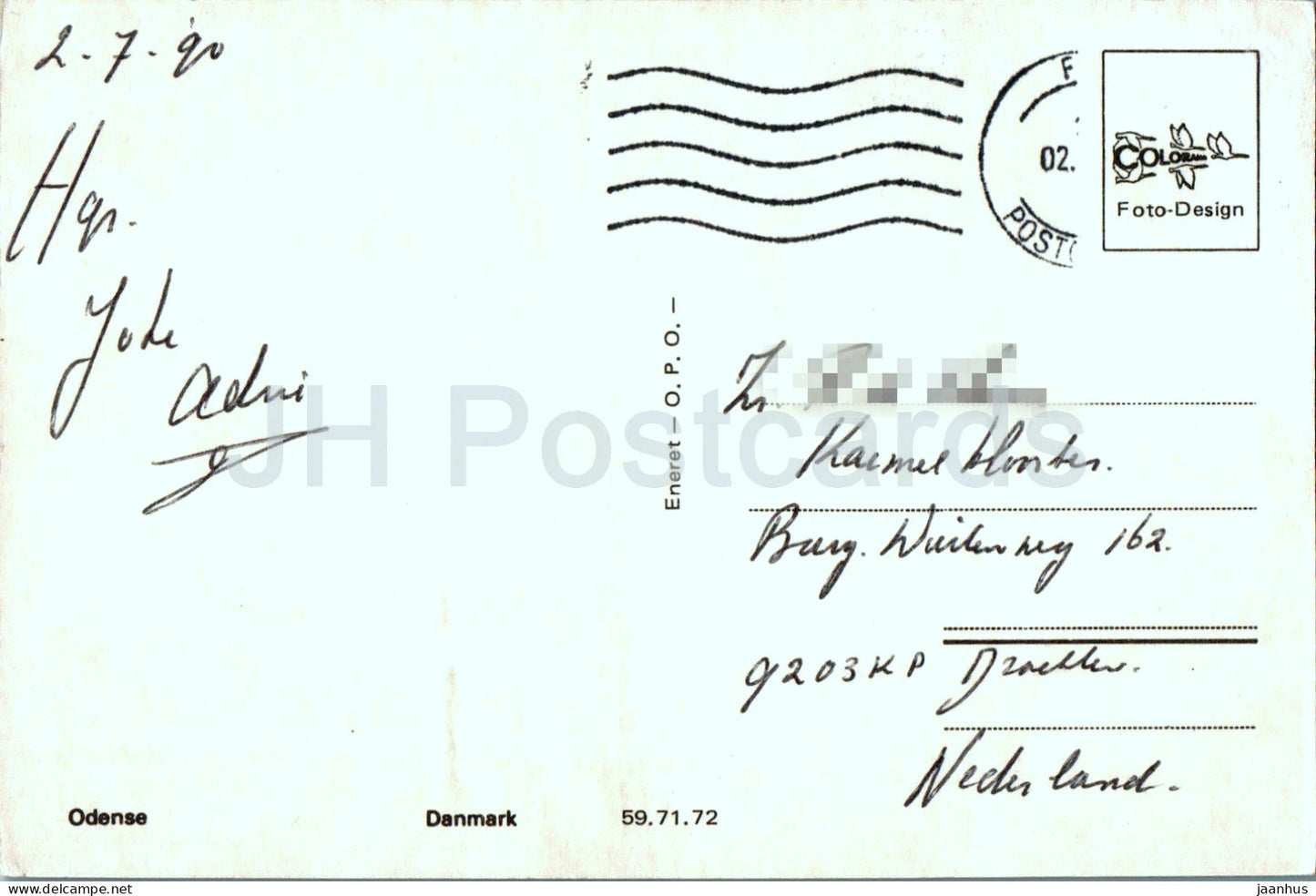 Odense - monument à l'écrivain danois HC Andersen - église - 1990 - Danemark - utilisé 