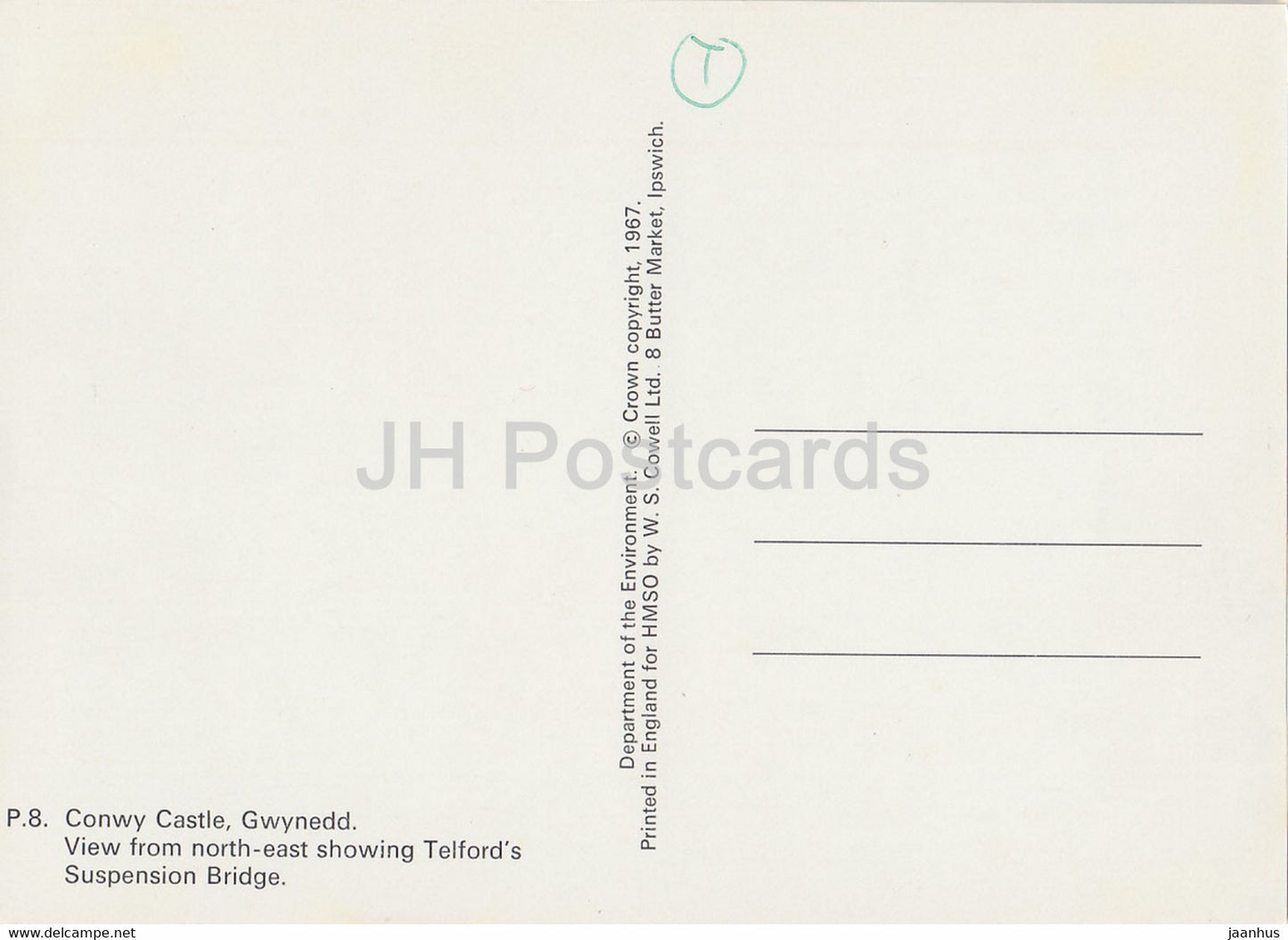 Conwy Castle - Gwynedd - View from North East showing Telford's Suspension Bridge - Wales - United Kingdom - unused