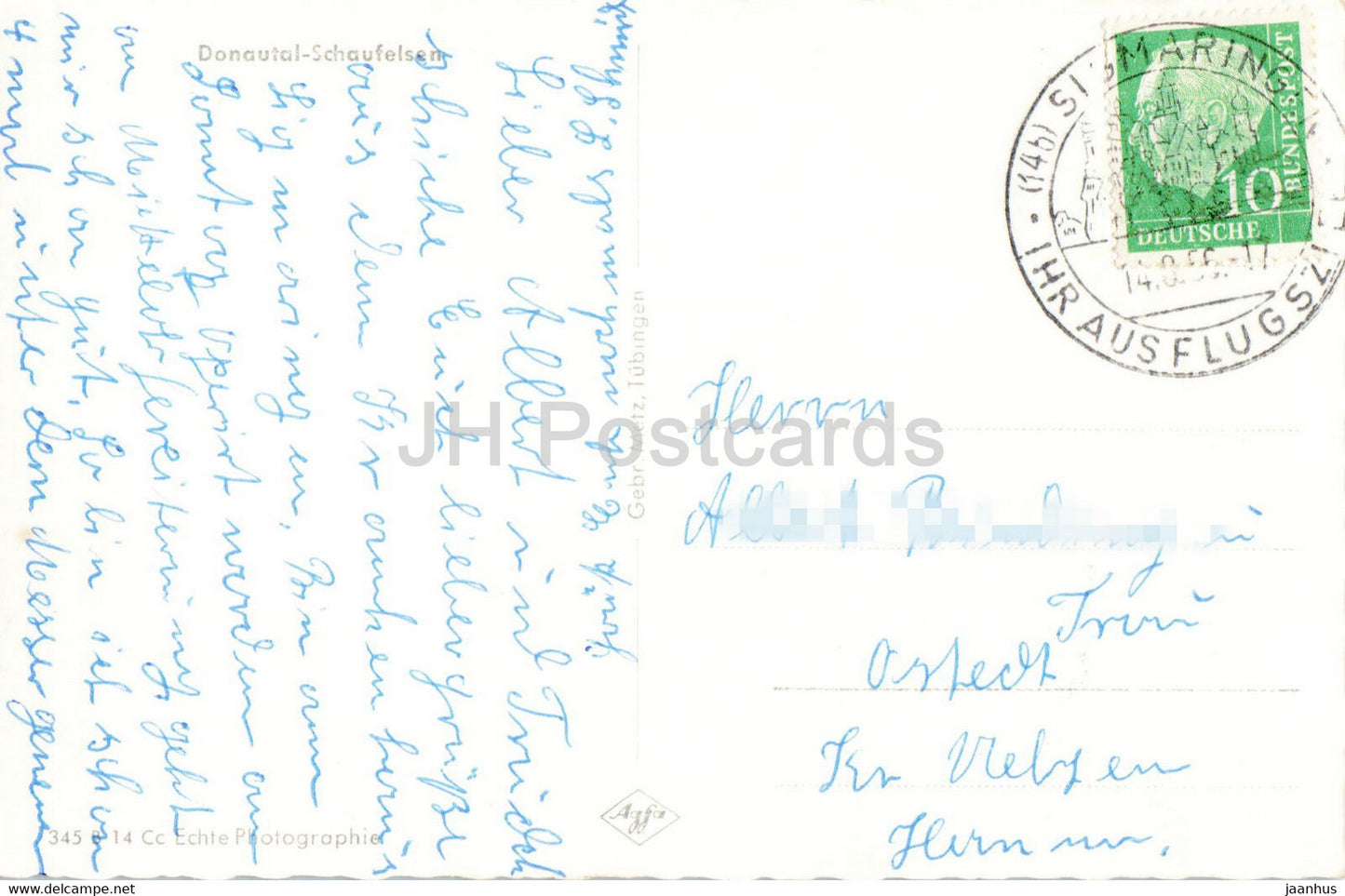 Donautal - Schaufelsen - old postcard - 1956 - Germany - used