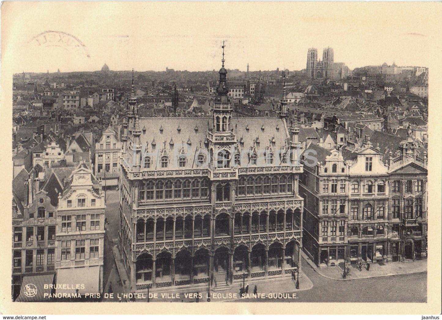 Bruxelles - Brussels - Panorama Pris de l'Hotel de Ville Vers l'Eglise Sainte Gudule - old postcard 1934 Belgium - used - JH Postcards