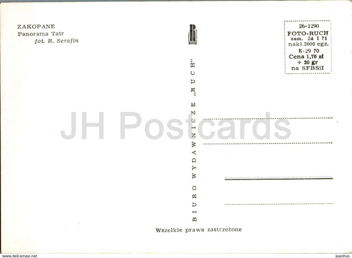 Zakopane - Panorama Tatr - Tatra mountains panorama - Poland - unused