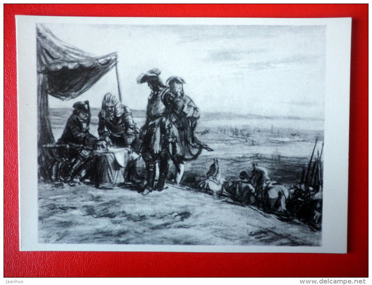 illustration by D. Shmarinov . Gordon - Novel by A. Tolstoy Peter I - 1978 - Russia USSR - unused - JH Postcards