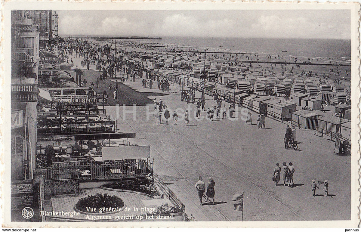 Blankenberghe - Vue Generale de la plage - Algmeen gezicht op het strand - beach - old postcard - Belgium - unused - JH Postcards