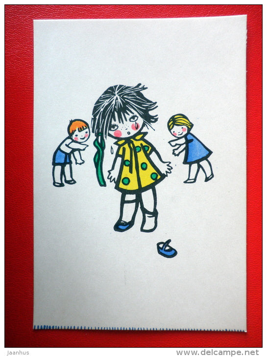 illustration by A. Skliutaskaite - Masha - girl - Ambers - 1967 - Russia USSR - unused - JH Postcards