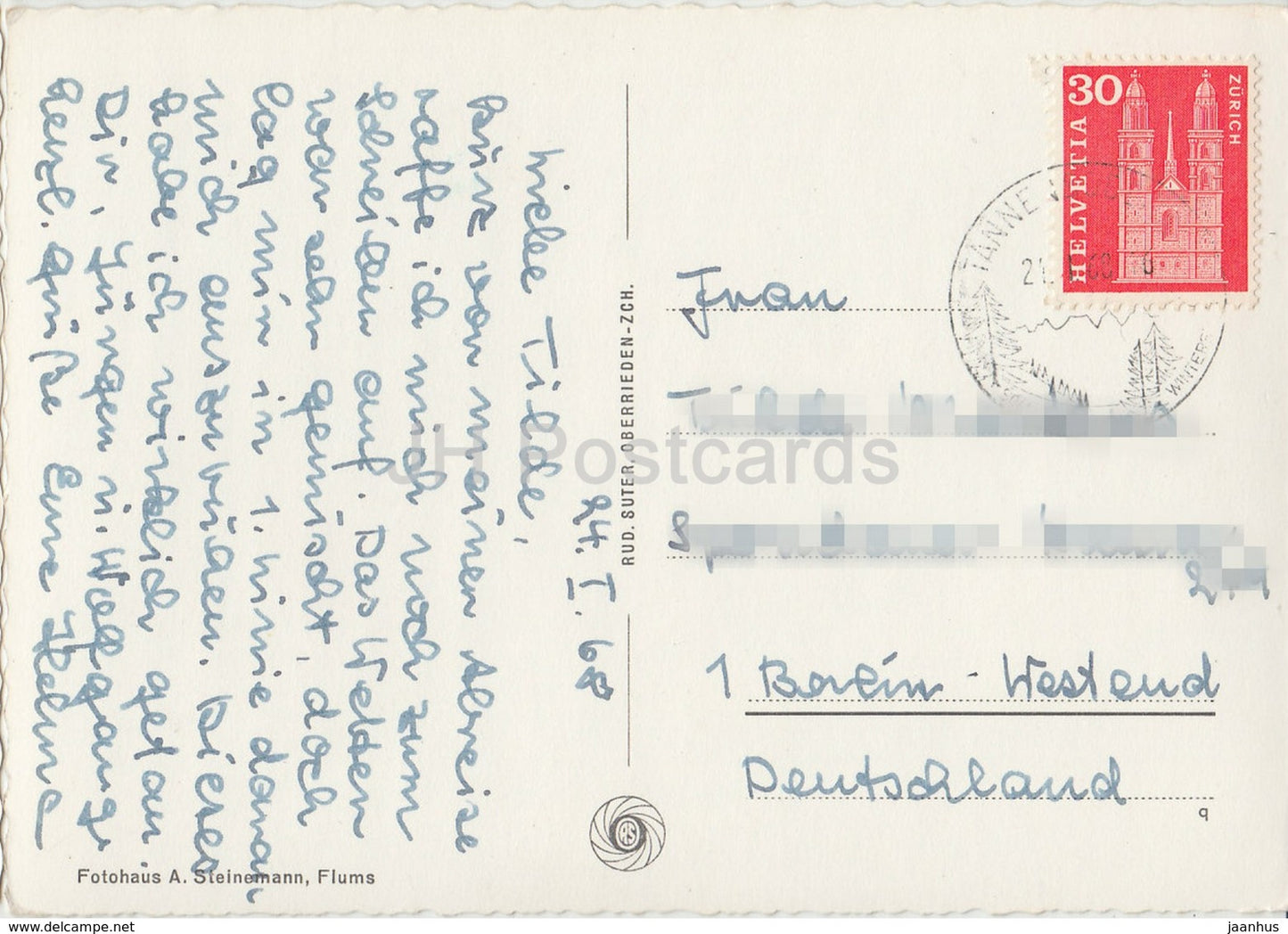 In den Flumserbergen - Blick auf den Sichelkamm - 8117 - Switzerland - 1968 - used