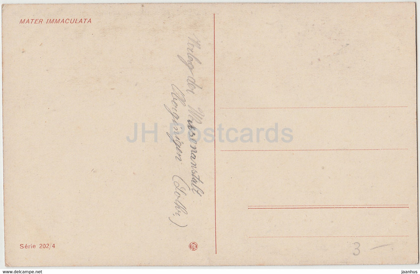 Mater Immaculata - illustration - Serie 202/4 - old postcard - used