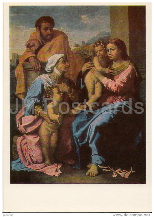 painting by Nicholas Poussin - The Holy Family , 1655 - French art - 1986 - Russia USSR - unused - JH Postcards