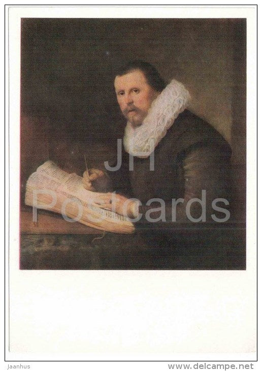 painting by Rembrandt - Portrait of a Scholar , 1631 - dutch art - unused - JH Postcards