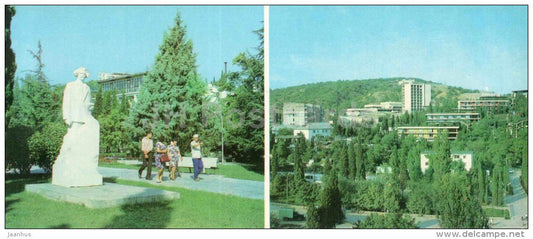 monument to Sergeyev-Tsensky - Kaskad pioneer camp - Alushta - Crimea - Krym - 1982 - Ukraine USSR - unused - JH Postcards