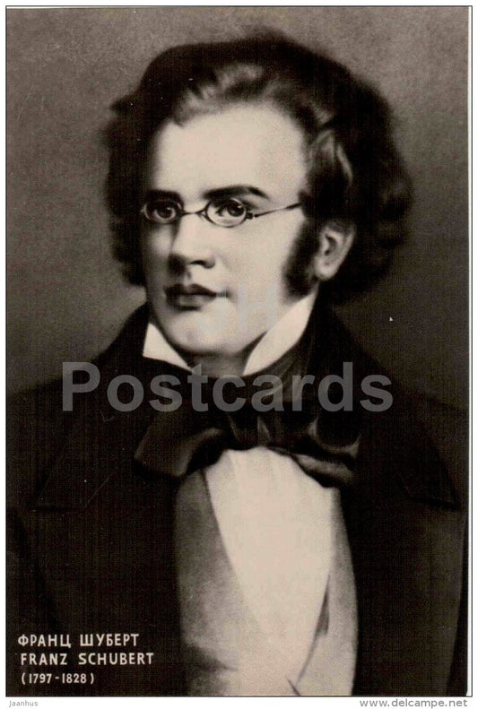 Austrian composer Franz Schubert - music - photo - 1959 - Russia USSR - unused - JH Postcards