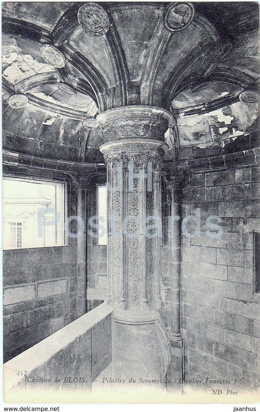 Chateau de Blois - Pilastre du Sommet de l'Escalier Francois I - castle - 457 - old postcard - France - unused - JH Postcards