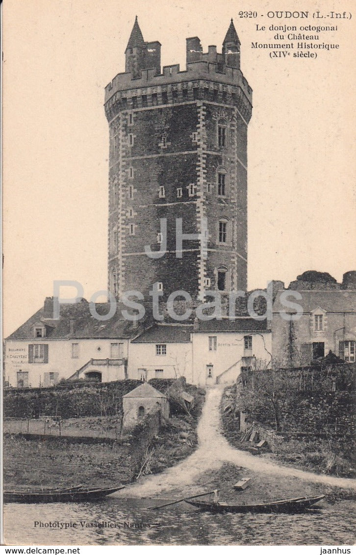 Oudon - Le donjon octogonal du Chateau - 2320 - castle - old postcard - 1909 - France - used