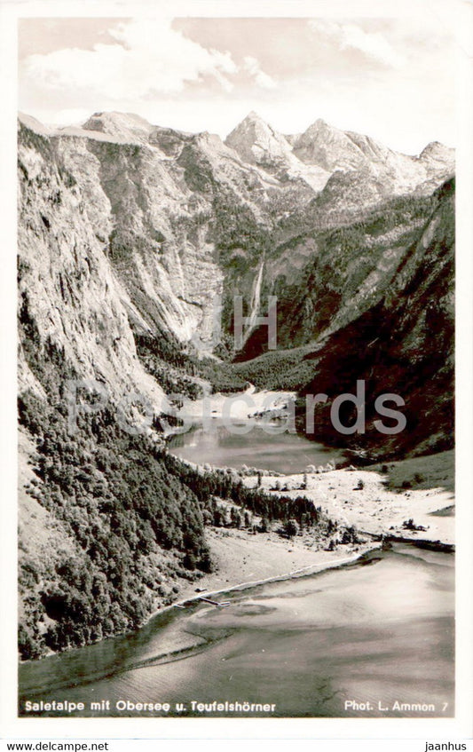 Saletalpe mit Obersee u Teufelshorner - old postcard - 1950s - Germany - used - JH Postcards