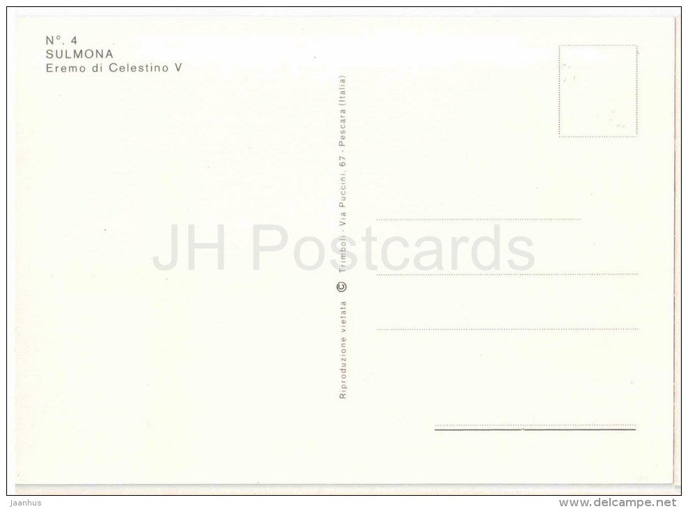 Eremo di Celestino V - Sulmona - Abruzzo - 4 - Italia - Italy - unused - JH Postcards