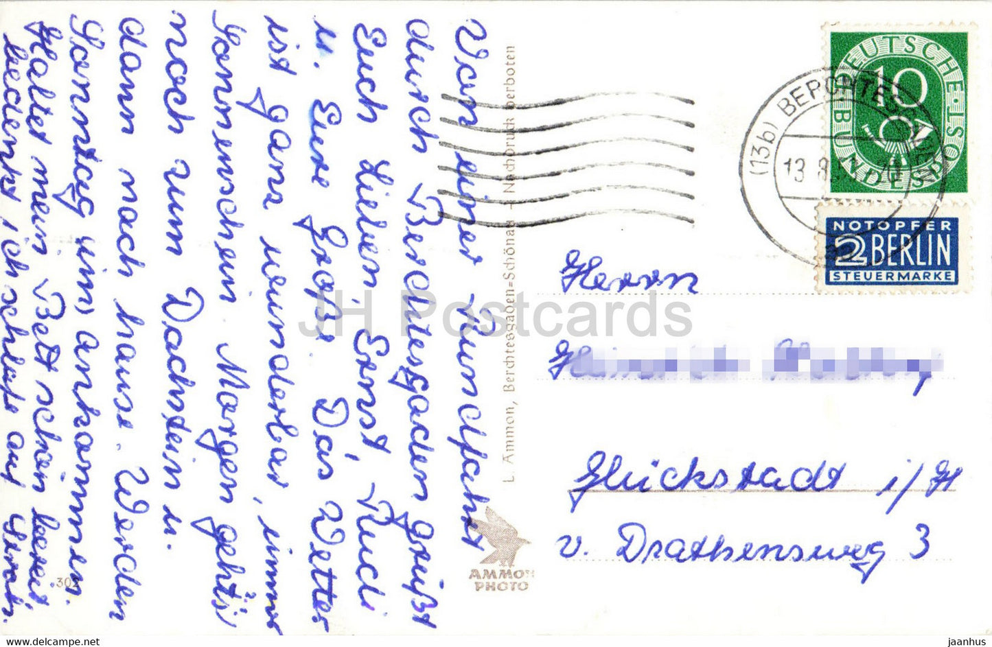 Saletalpe mit Obersee u Teufelshorner - old postcard - 1950s - Germany - used