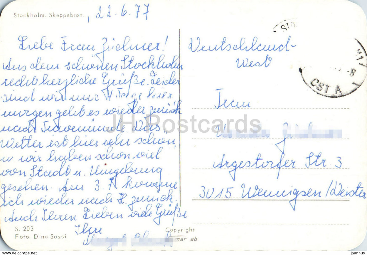 Stockholm - Skeppsbron - navire - 1977 - Suède - utilisé