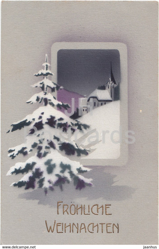 Christmas Greeting Card - Frohliche Weihnachten - illustration - BR - old postcard - Germany - used - JH Postcards