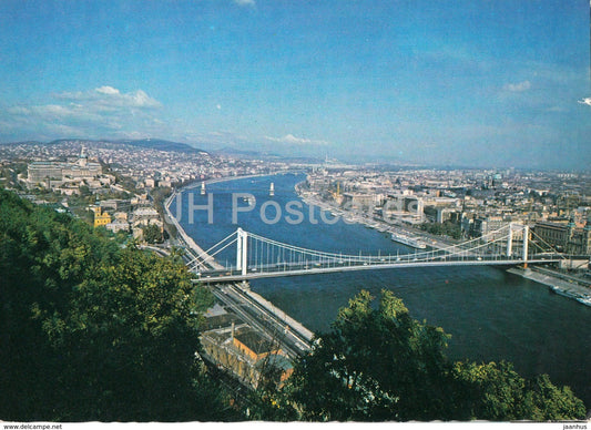 Budapest - view - bridge - 1981 - Hungary - used - JH Postcards
