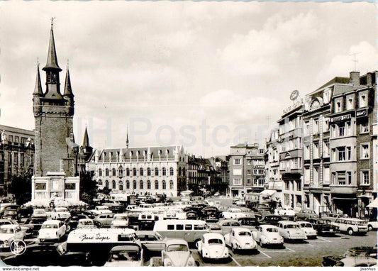 Kortrijk - Courtrai - Grote Markt - Belfort en Stadhuis - Grand Place - car - 1 - Belgium - unused - JH Postcards