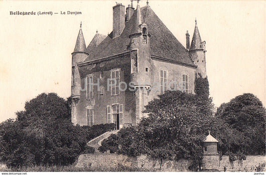 Bellegarde - Le Donjon - castle - old postcard - 1933 - France - used - JH Postcards