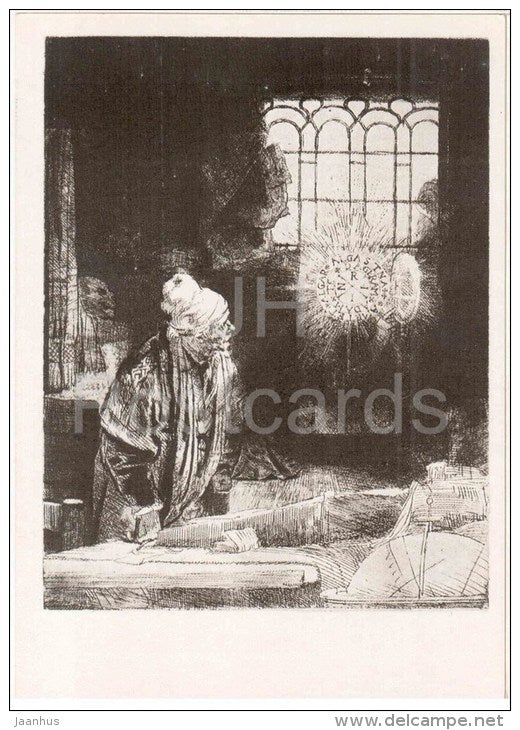 painting by Rembrandt - Faust - dutch art - unused - JH Postcards
