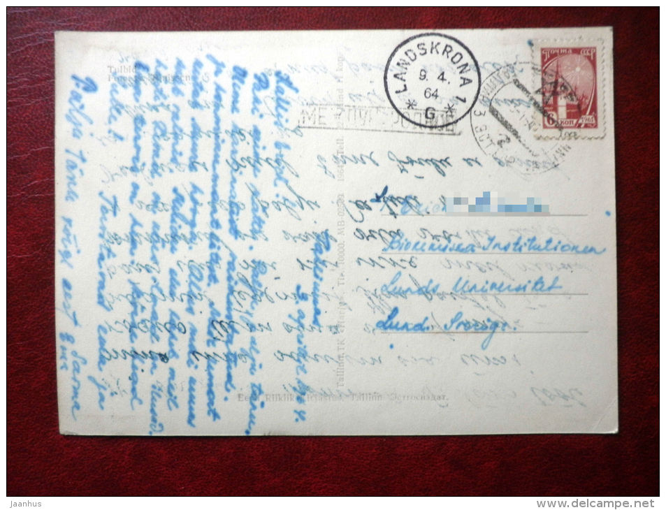 flowers - photo postcard - 1964 - Estonia USSR - sent from Estonia to Sweden , Landskrona - used - JH Postcards