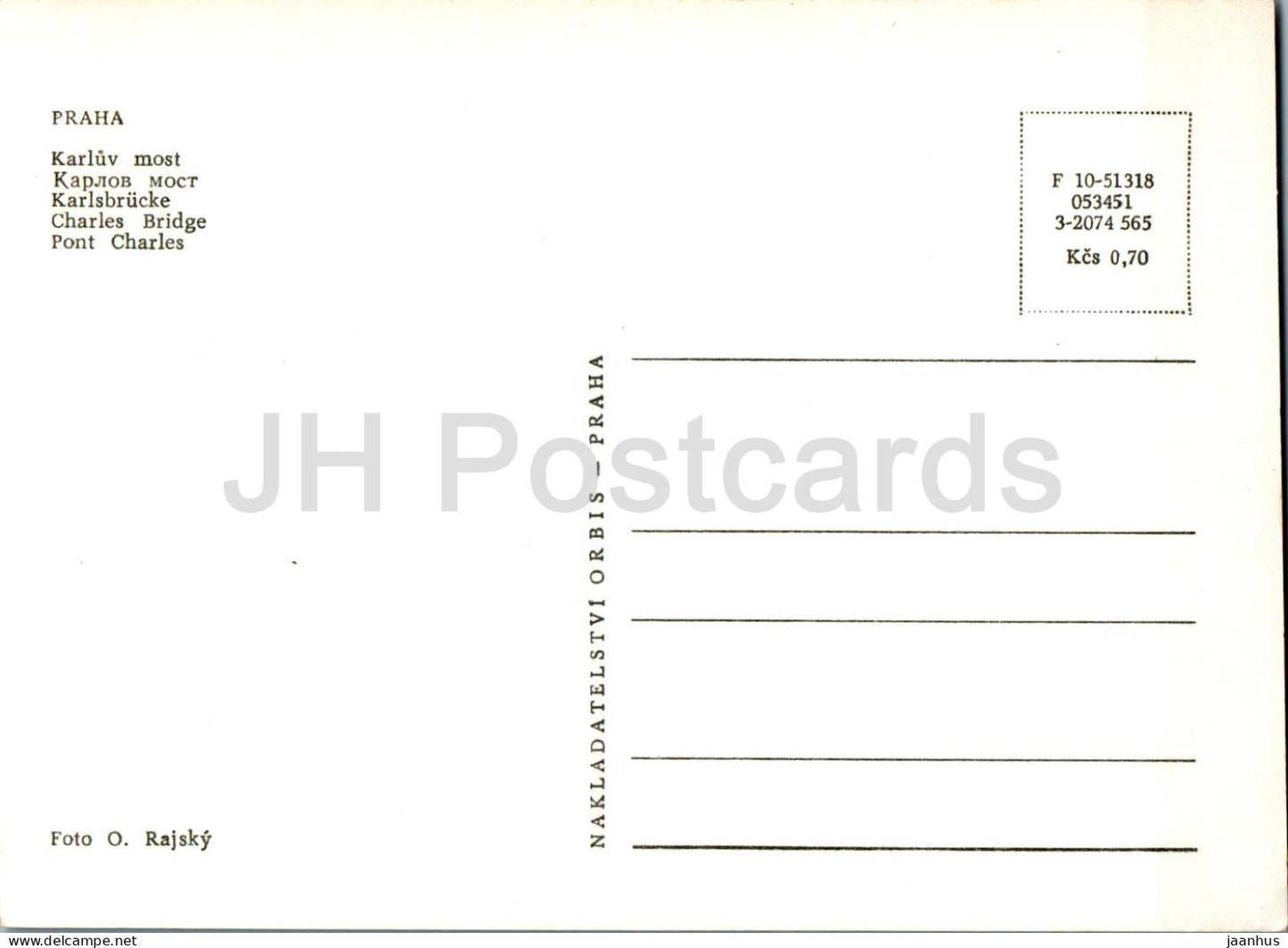 Praha - Prague - Karluv Most - Charles Bridge - F 10-51318 - Czech Republic - Czechoslovakia - unused