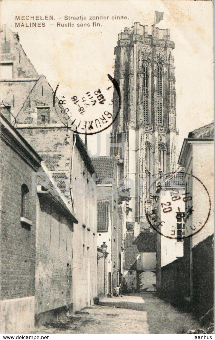 Mechelen - Malines - Straatje zonder einde - Ruelle sans fin - old postcard - 1920 - Belgium - used - JH Postcards