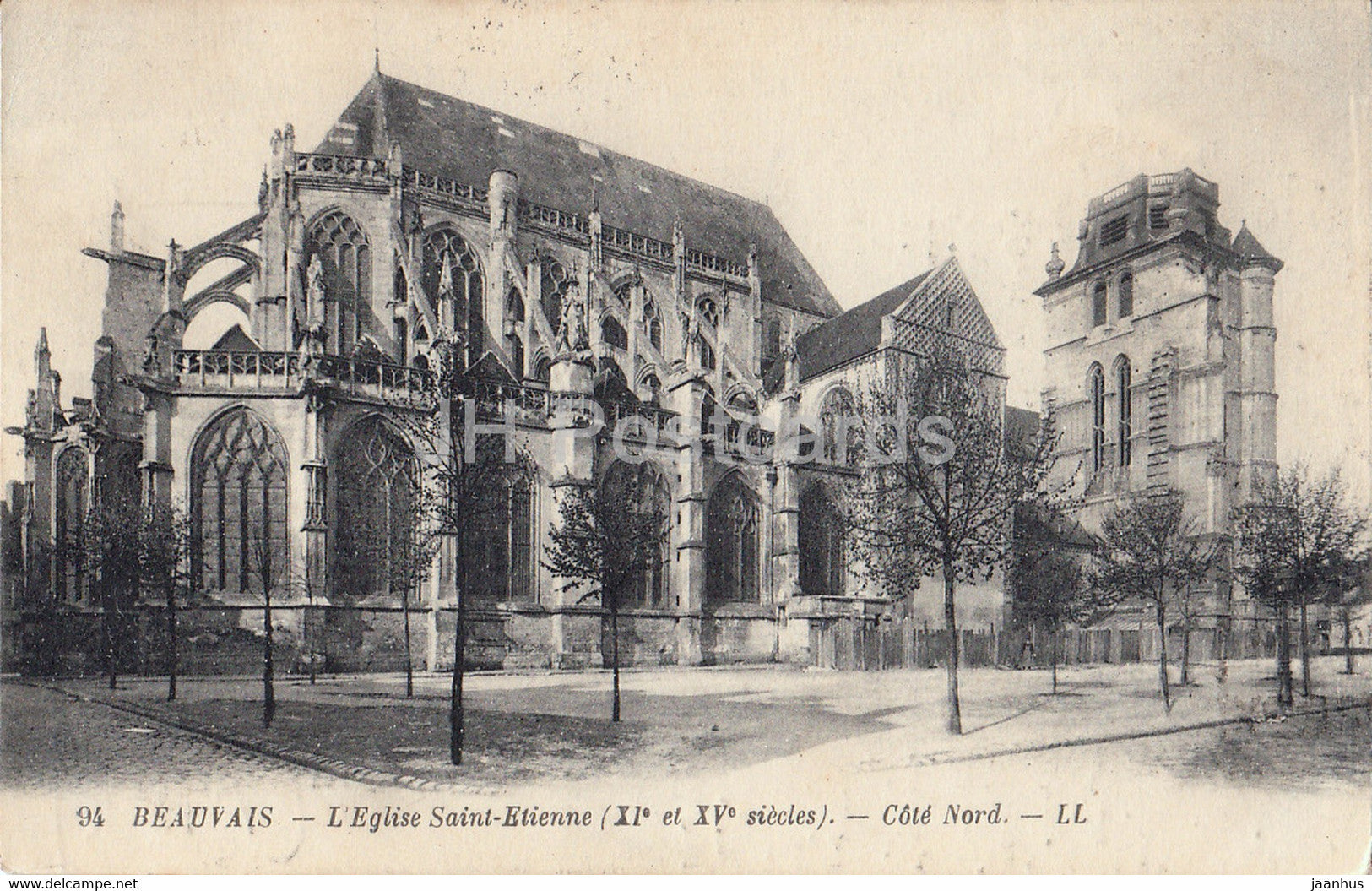 Beauvais - L'Eglise Saint Etienne - Cote Nord - church - 94 - old postcard - 1923 - France - used - JH Postcards