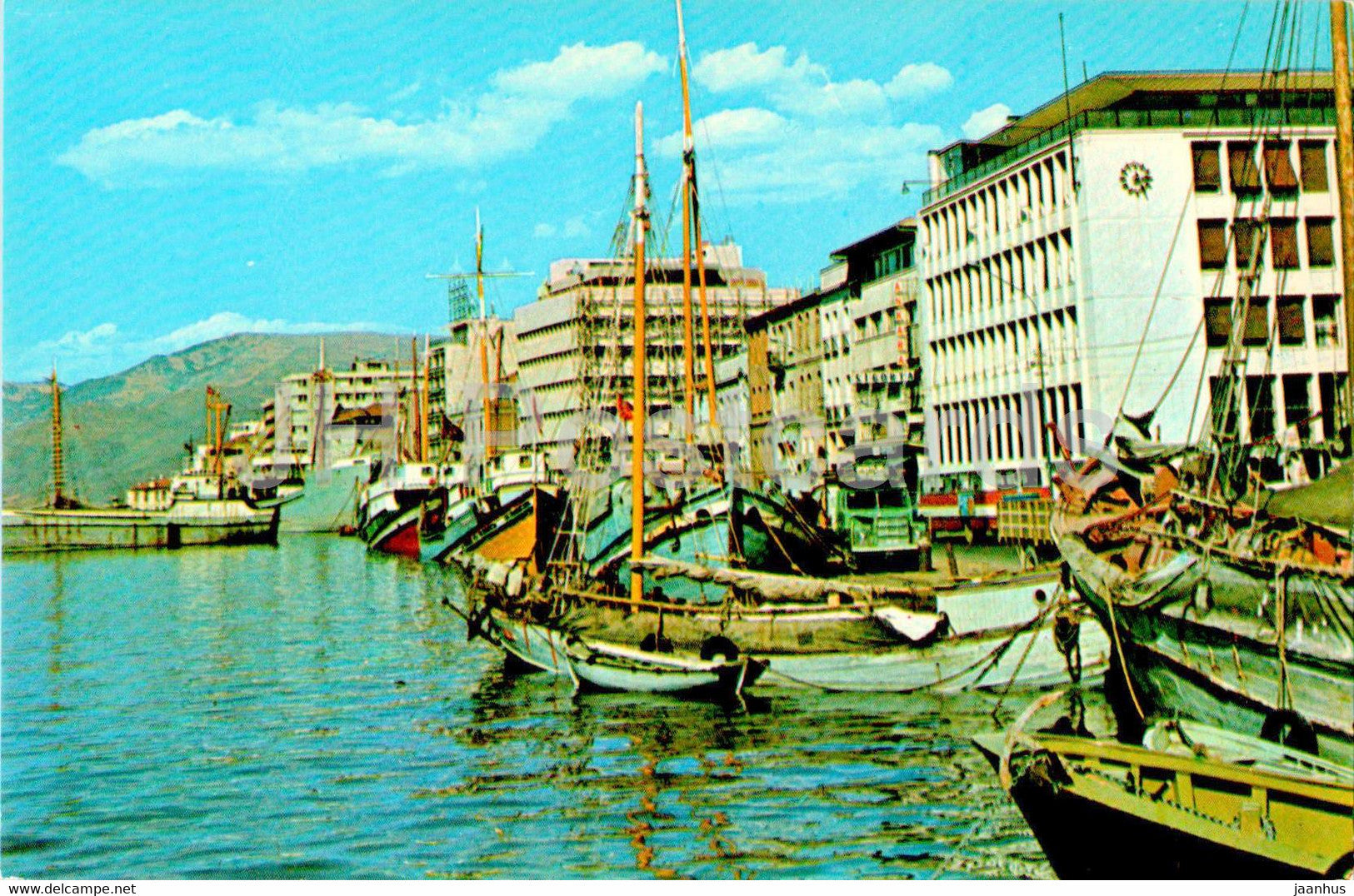 Izmir - A view of the harbour - port - boat - ship - Turkey - unused - JH Postcards