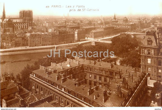 Paris - Les 7 Ponts pris de St Gervais - 49 - old postcard - France - unused - JH Postcards