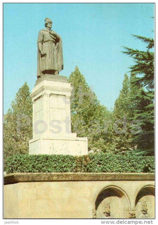 The Monument to georgian poet Shota Rustaveli - Tbilisi - 1980 - postal stationery - AVIA - Georgia USSR - unused - JH Postcards