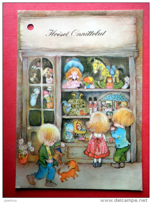 illustration by Salmone - children - dog - toys - 200-821777 - Finland - circulated in Finland - JH Postcards