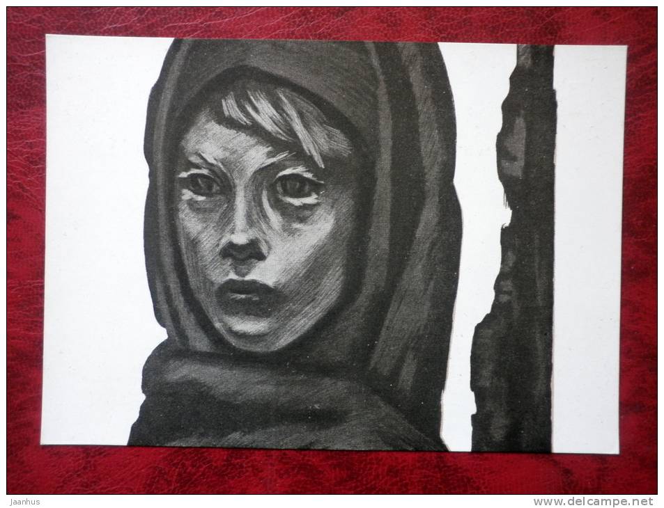 Painting by B. I. Prorokov - in ruins - russian art - unused - JH Postcards