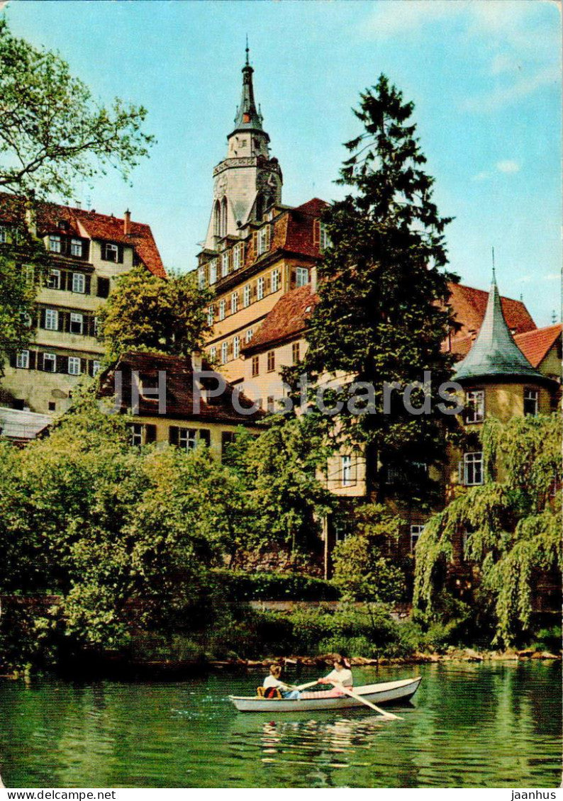 Tubingen - Holderlinturm - Alte Aula - Stiftskirche - boat - 541 - Germany - unused - JH Postcards
