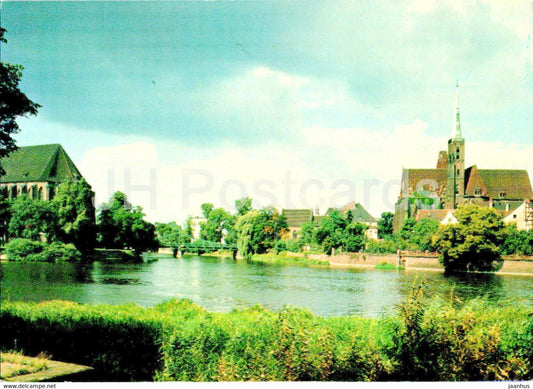 Wroclaw - Ostrow Tumski - gotycki kosciol Sw Krzyza - the Gothic church of the Holy Cross - island - Poland - unused - JH Postcards