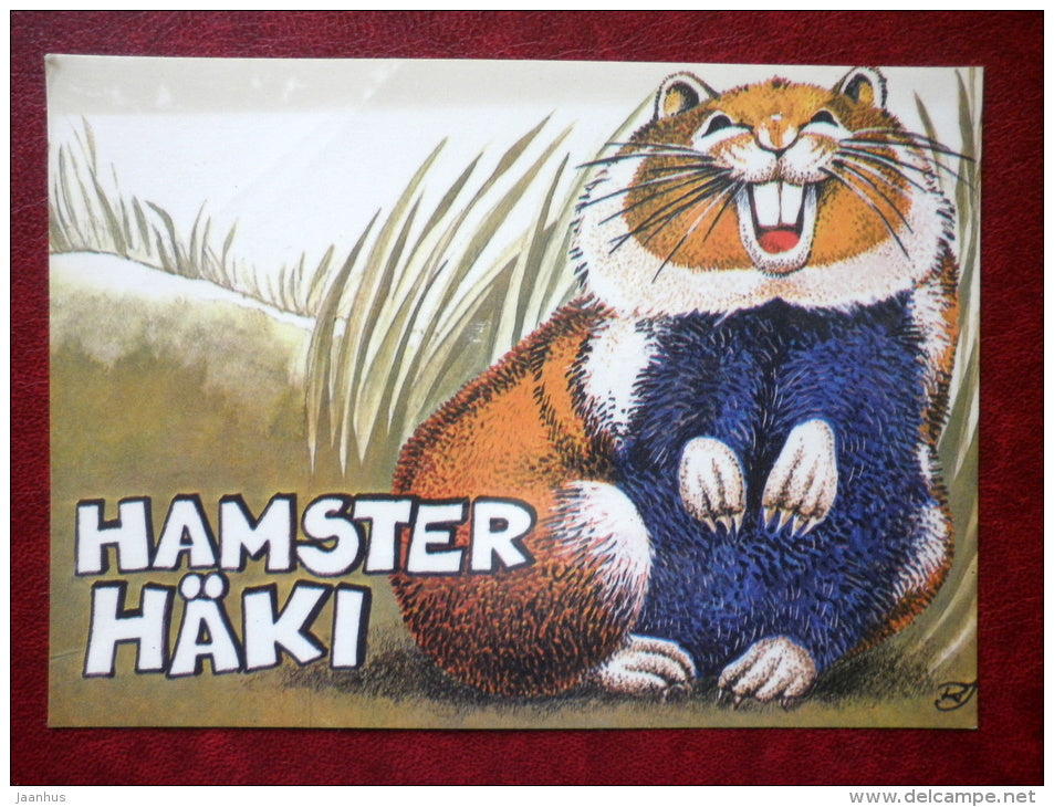 illustration by R. Järvi - hamster Häki - 1981 - Estonia USSR - unused - JH Postcards