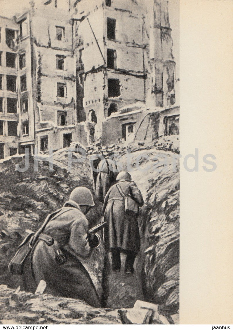 Stalingrad Battle - Soviet infantry fighting on the streets of Stalingrad - military - 1968 - Russia USSR - unused - JH Postcards