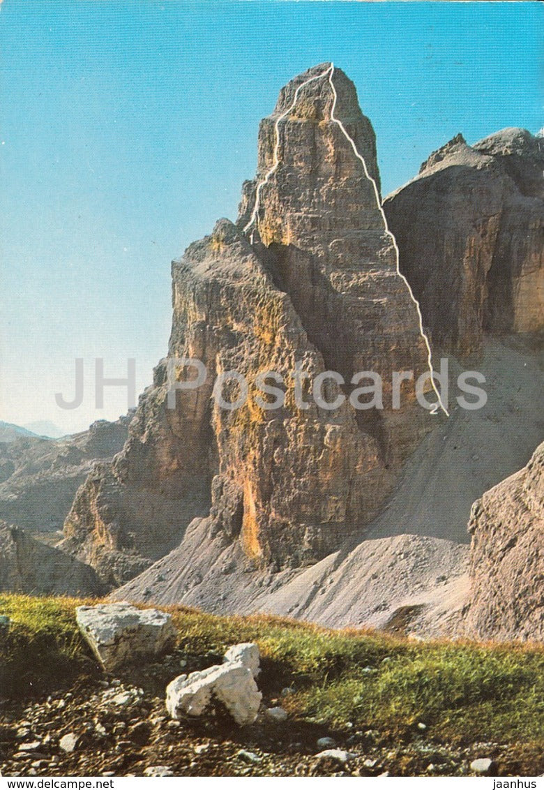 Dolomiti - Cortina - Torre di Fanis 2922 m - Via Mayer-Dibona-Rizzi - Spigolo Dibona-Rizzi - Italy - 1971 - used - JH Postcards