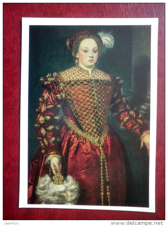 painting by Unknown Artist , Portrait of a Lady - italian art - unused - JH Postcards