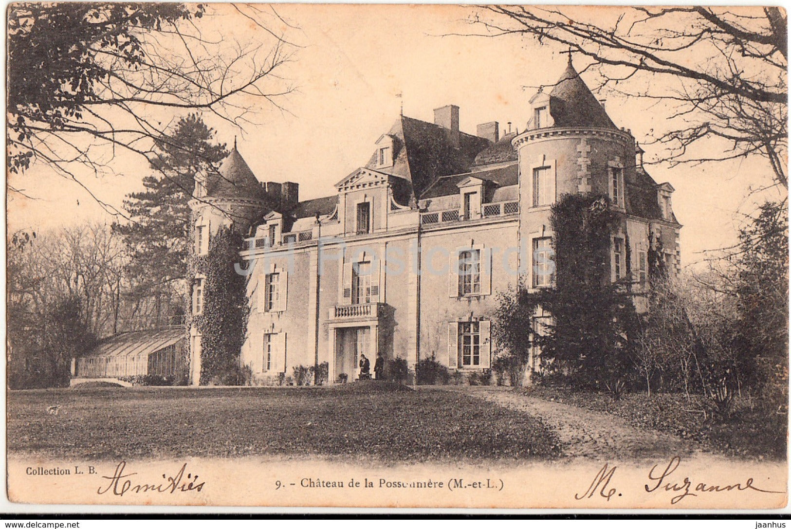 Chateau de Possonniere - castle - 9 - 1903 - old postcard - France - used - JH Postcards